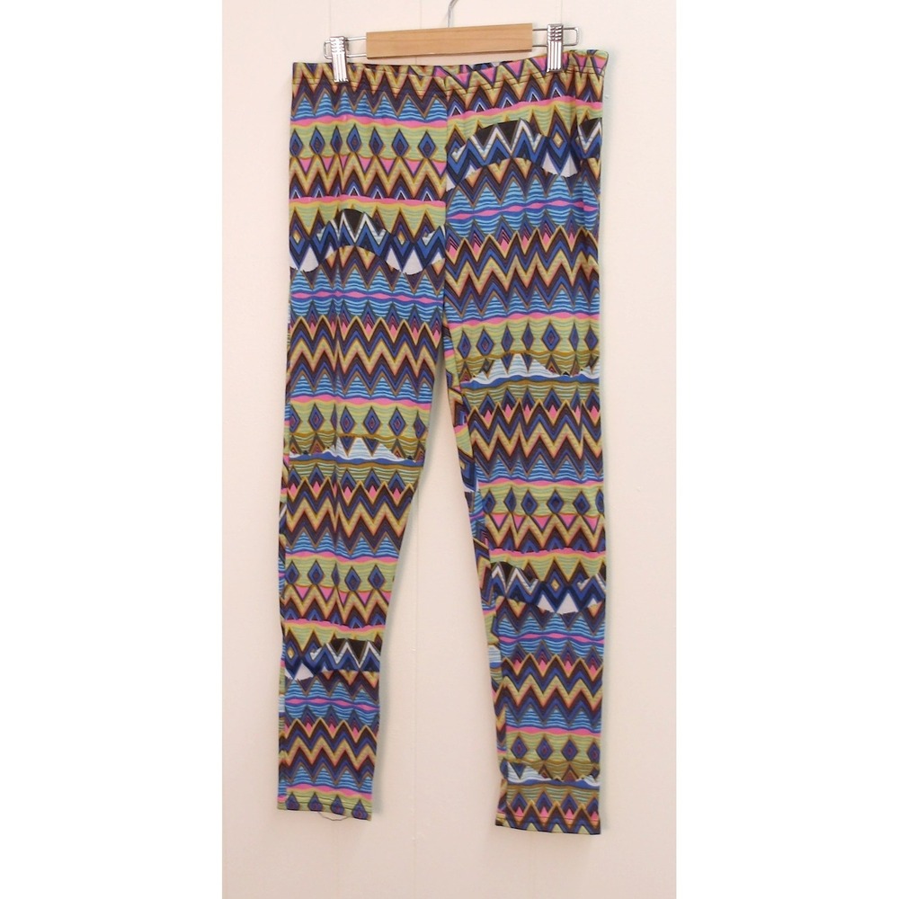 Beautiful Fleece Colorful Zigzag Pattern Lounge Pants Comfy Casual XL/XXL #9153‎